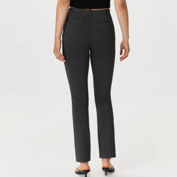 Quince Women's Ultra-Stretch Ponte Straight Leg Pants in Charcoal Gray - Picture 2 of 10